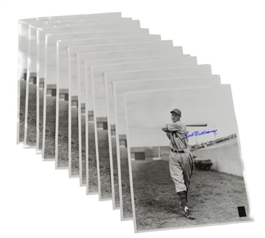 Lot of (12) Ted Williams Signed Black & White 16x20 Photos